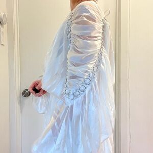 ASOS white, long sleeved, short skirt dress. Size 6!